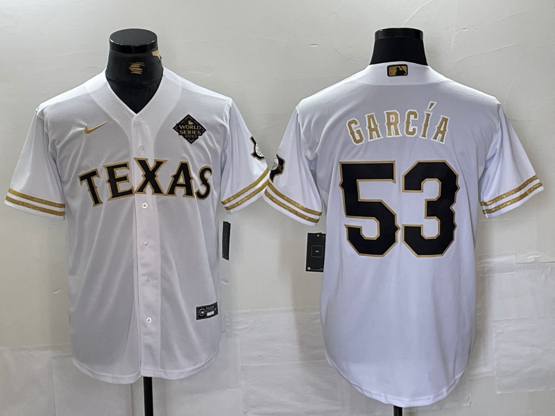 Men's Texas Rangers Adolis Garcia #53 White Limited Jersey